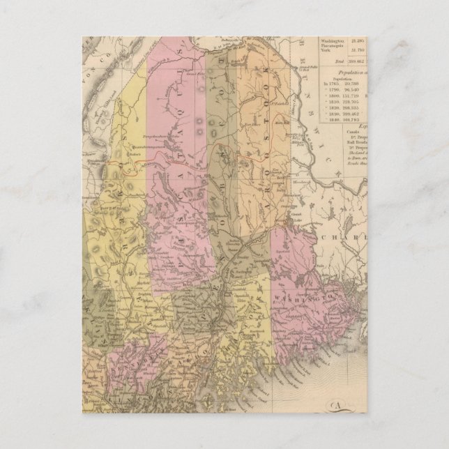 Nya Karta i Maine Vykort (Framsida)