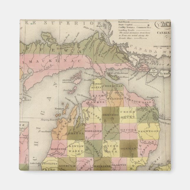 Nya Karta i Michigan Magnet (Framsidan)