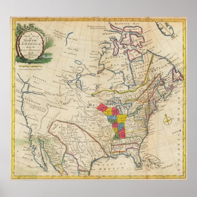 Nya Karta i Nordamerika Poster (Framsidan)