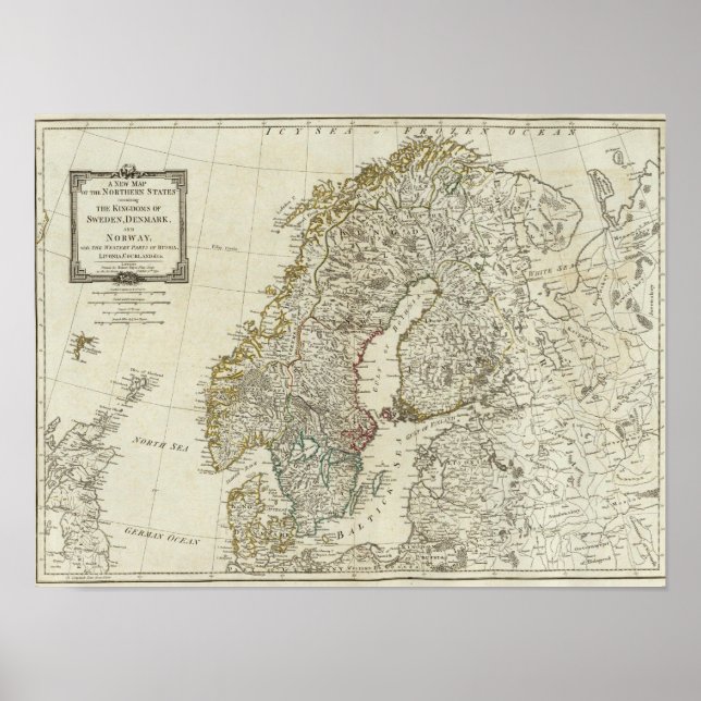 Nya karta i norra Stater Poster (Framsidan)