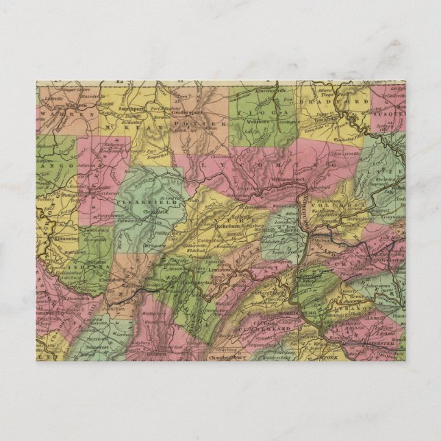 Nya Karta i Pennsylvania Vykort (Framsida)