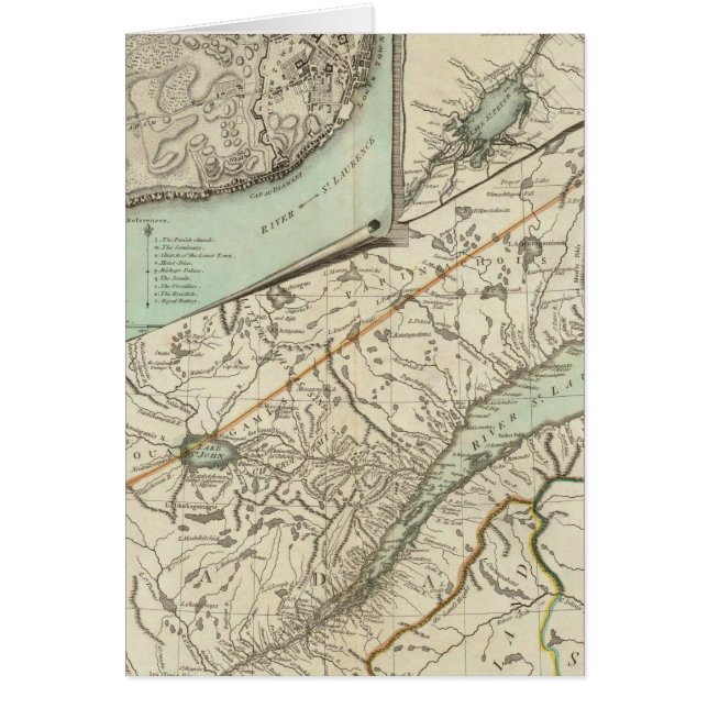 Nya Karta i provinsen Quebec Hälsningskort (Framsidan)