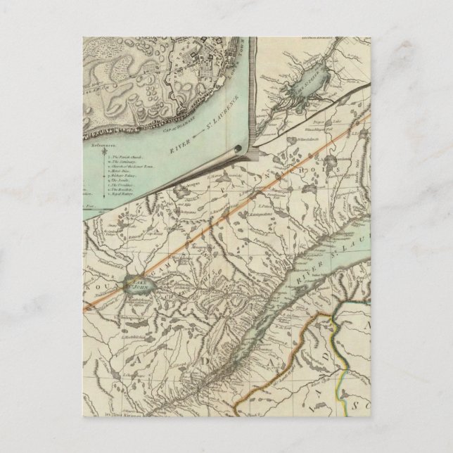 Nya Karta i provinsen Quebec Vykort (Framsida)