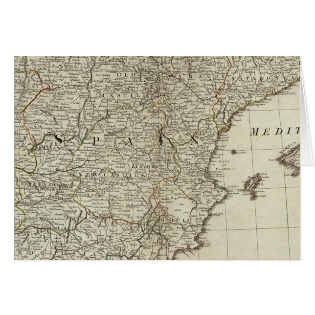 Nya karta i Spanien och Portugal Hälsningskort (Framsidan Horizontal)