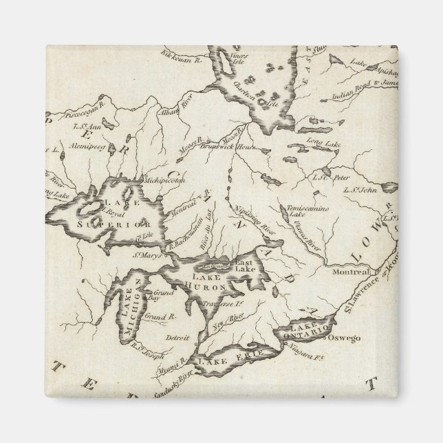 Nya Karta i Upper & Lower Canada Magnet (Framsidan)