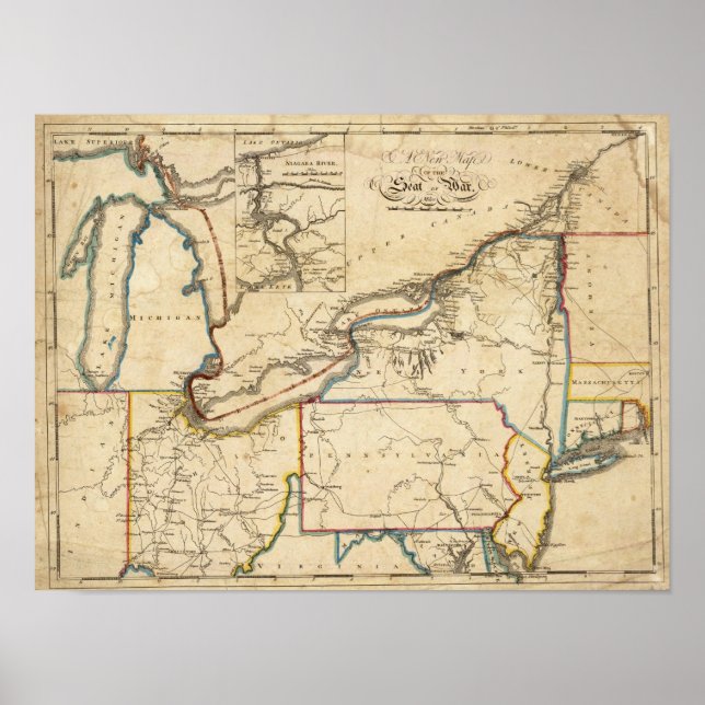 Nya Karta om sätet Krig Poster (Framsidan)