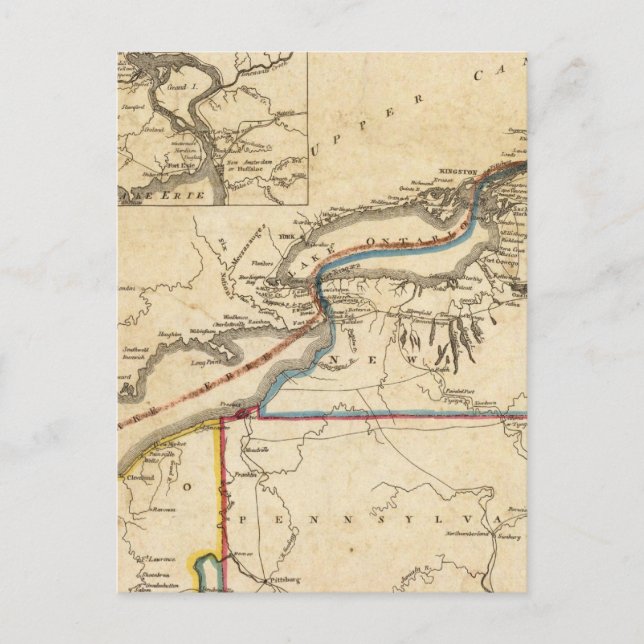 Nya Karta om sätet Krig Vykort (Framsida)