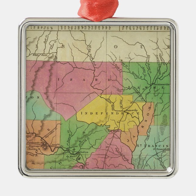 Nya Kartan Arkansas 2 Julgransprydnad Metall (Framsidan)