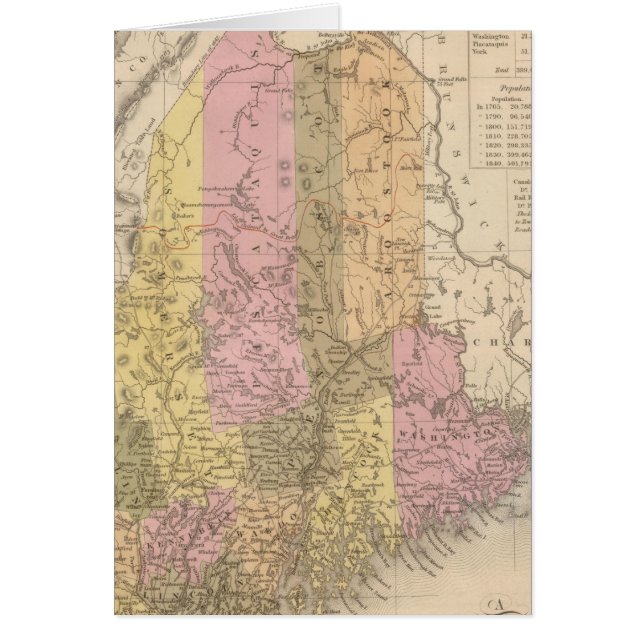 Nya Kartan Maine Hälsningskort (Framsidan)