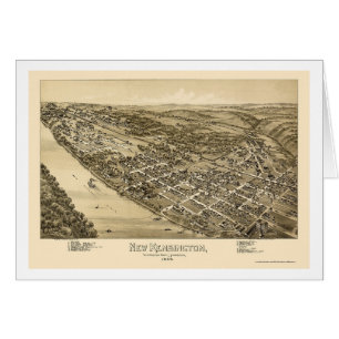 Nya Kensington, panorama- karta för PA - 1896 Hälsningskort
