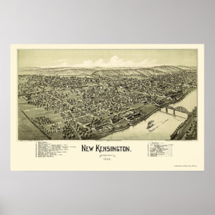 Nya Kensington, panorama- karta för PA - 1902 Poster