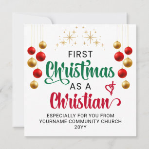 NYA KRISTNA FÖRSTA CHRISTMAS-kort