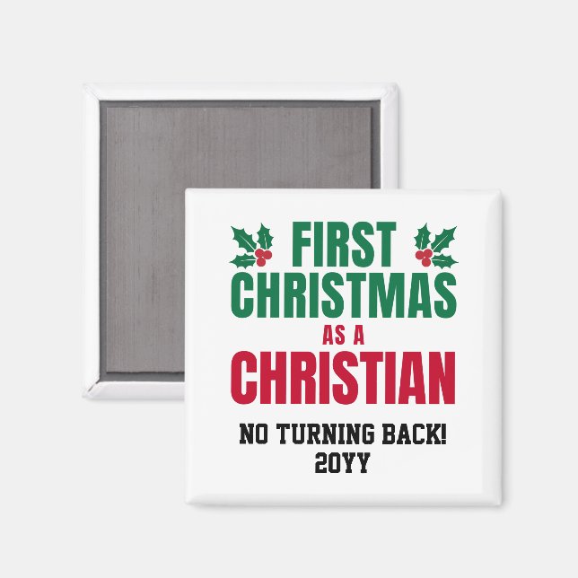 NYA KRISTNA FÖRSTA CHRISTMAS MAGNET (Front/Back)