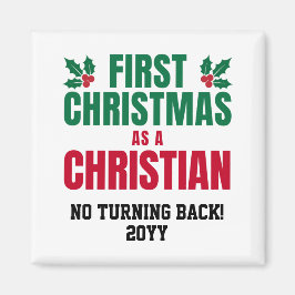 NYA KRISTNA FÖRSTA CHRISTMAS MAGNET