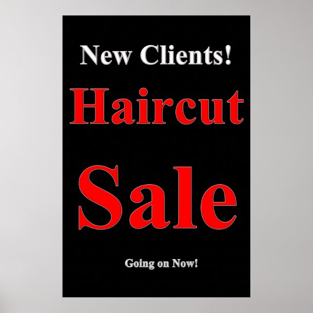 Nya kunder Poster Haircut Sale Beauty Salon (Framsidan)