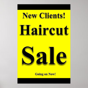 Nya kunder Poster Haircut Sale Beauty Salon