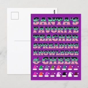 Nya lärarpresenter: jultomten Hats Typografi Vykort