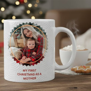 Nya mamma och bebis matchande pyjamas foto kaffe jumbo mugg