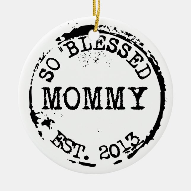 Nya mammor som är etablerade med år julgransprydnad keramik (Framsidan)