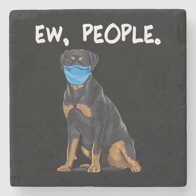 nya människor som bär ansikte-mask på hund stenunderlägg (Framsidan)