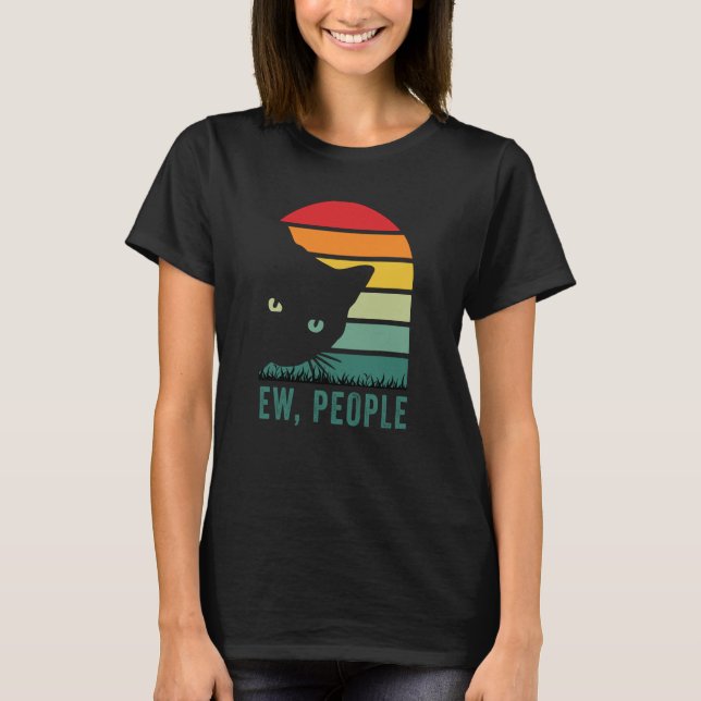 Nya människor, svarta kattälskare t shirt (Framsida)