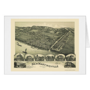 Nya Martinsville, panorama- karta för WV - 1899 Hälsningskort