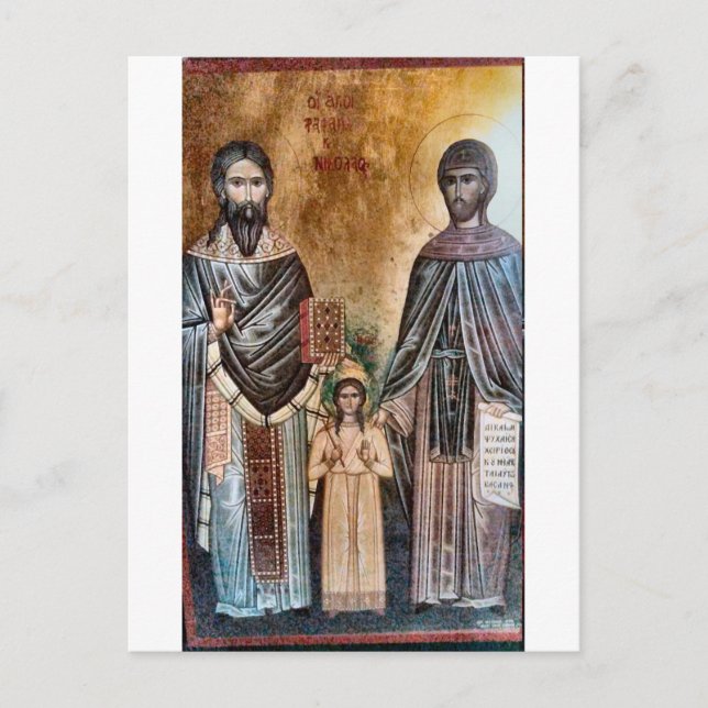 Nya Martyrs Raphael, Nicholas och Irene Icon Vykort (Framsida)