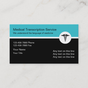 Nya medicinska transkriberingstjänster visitkort