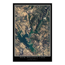 Nya Melones Sjö California Satellite Poster Karta