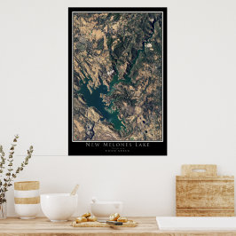 Nya Melones Sjö California Satellite Poster Karta