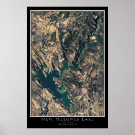 Nya Melones Sjö California Satellite Poster Karta