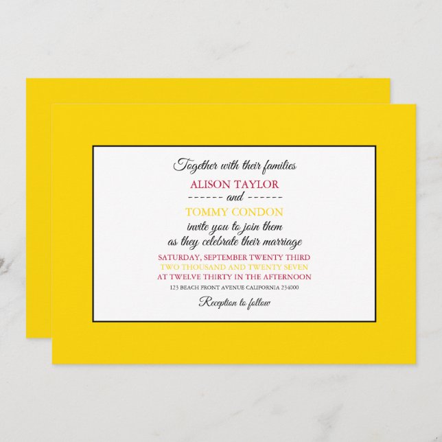 Nya mexikanska Flagga, Flagga vid New mexico Bröll Inbjudningar (Fram/baksida)