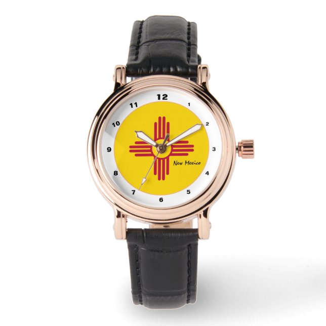 Nya mexikanska Flagga & New mexico mode USA / desi Armbandsur (Framsida)