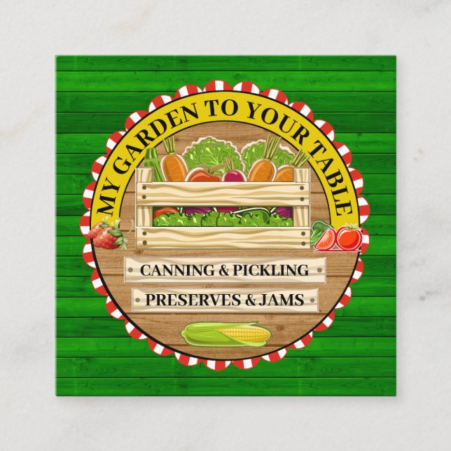 NYA MIN GARDEN TILL DIN BORD FYRKANTIGT VISITKORT (Framsida)