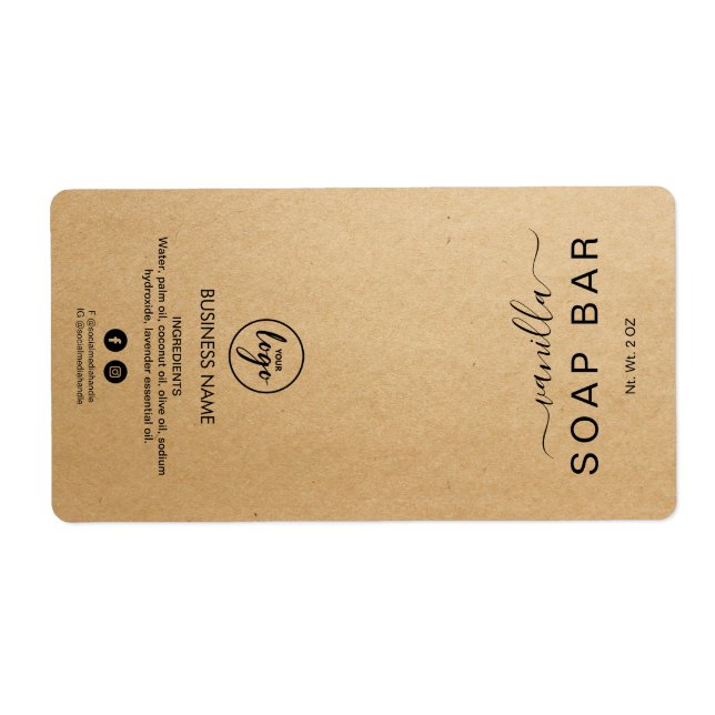 Nya minimalistiska kraftsoap Pub-etiketter Fraktsedel (Framsidan)