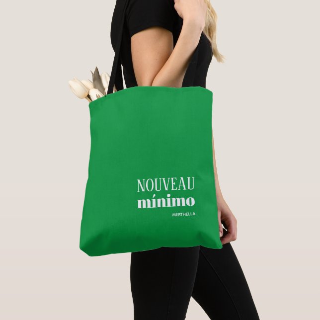 NYA MINIMI Modern Personlig Kellygrön  Tygkasse (Närbild)