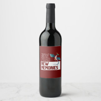 Nya minnesmärkena Dragon Cherry Red Vinflaska Etikett