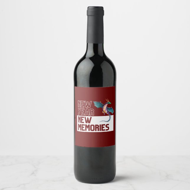 Nya minnesmärkena Dragon Cherry Red Vinflaska Etikett (Framsida)