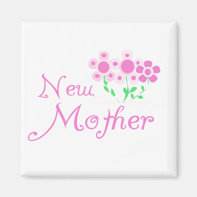Nya Mor Rosa Blommor T-shirts och presenter Magnet (Framsidan)