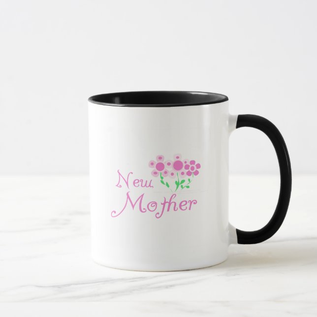 Nya Mor Rosa Blommor T-shirts och presenter Mugg (Höger)