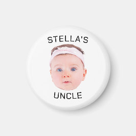 Nya morbror Gift, Anpassningsbar Baby Ansikte foto Magnet