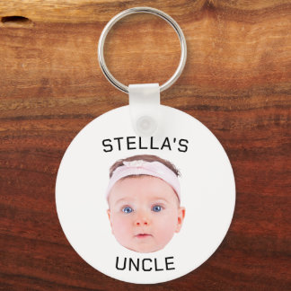 Nya morbror Gift, Anpassningsbar Baby Ansikte foto Nyckelring