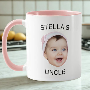 Nya morbror Gift Photo, Anpassningsbar Baby Ansikt Mugg