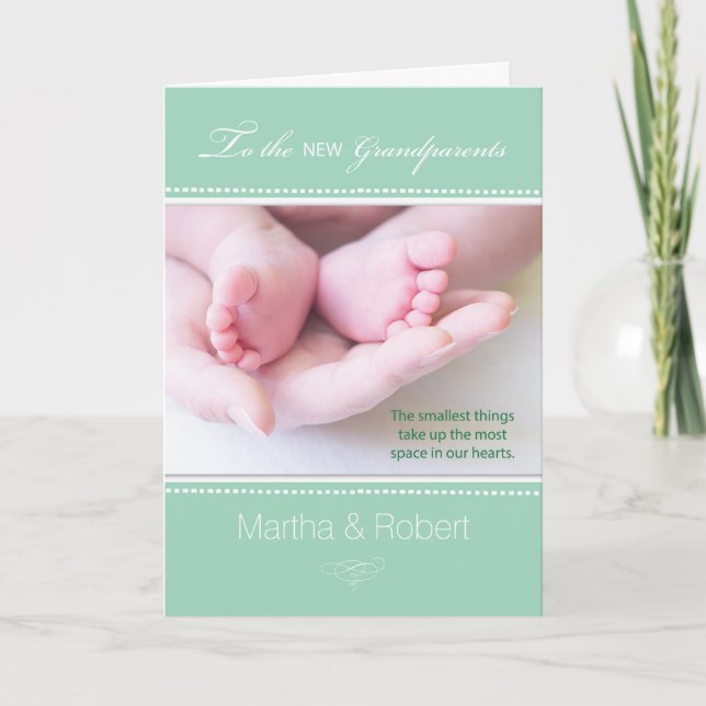 Nya morföräldrar Kön Neutral Grönt Kort (Framsida)