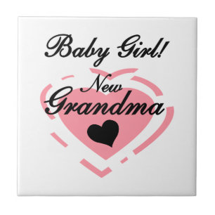 Nya mormor Flicka Rosa Heart-gåvor Kakelplatta