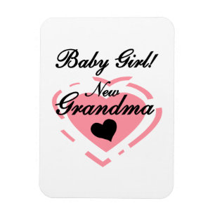 Nya mormor Flicka Rosa Heart-gåvor Magnet
