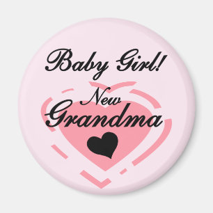 Nya mormor Flicka Tshirts och gåvor Magnet