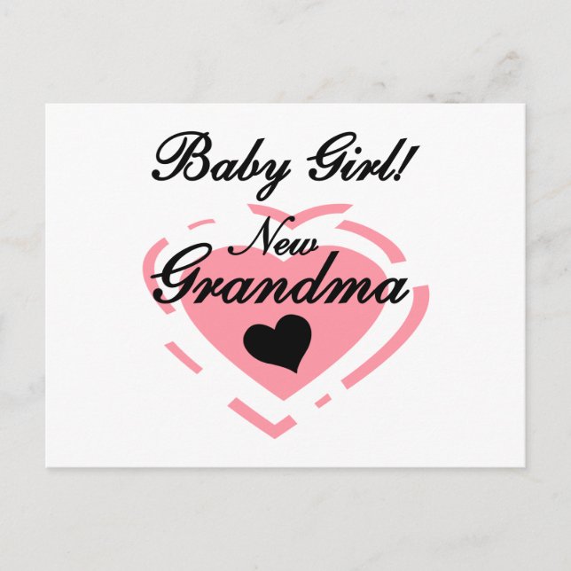 Nya mormor Flicka Tshirts och gåvor Vykort (Framsida)