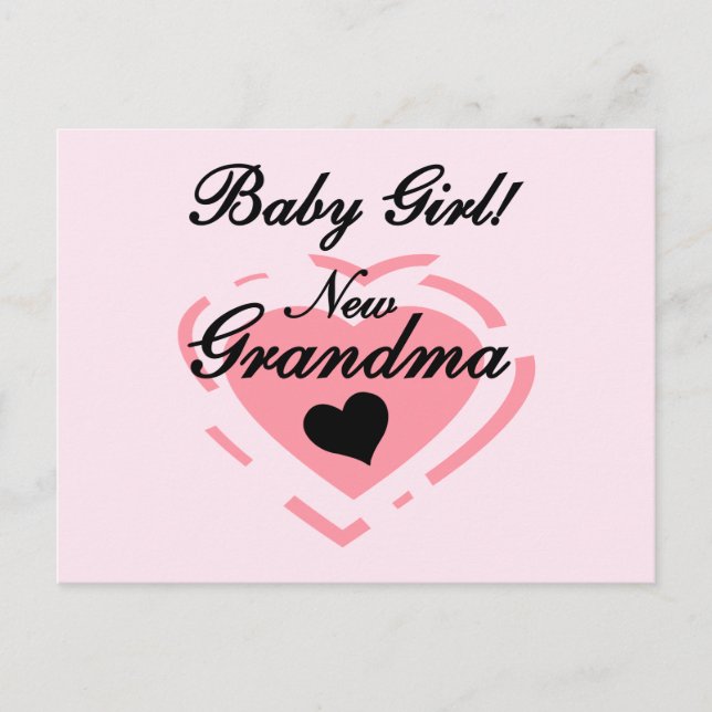 Nya mormor Flicka Tshirts och gåvor Vykort (Framsida)