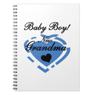 Nya mormor Pojke Blue Heart-gåvor Anteckningsbok Med Spiral